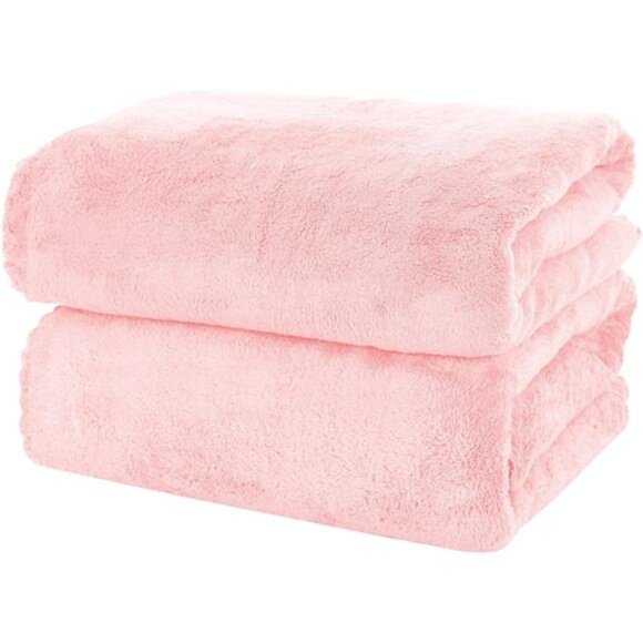 2 Pack Premium Bath Towel Set - Quick Drying - Microfiber Coral - Picture 1 of 7